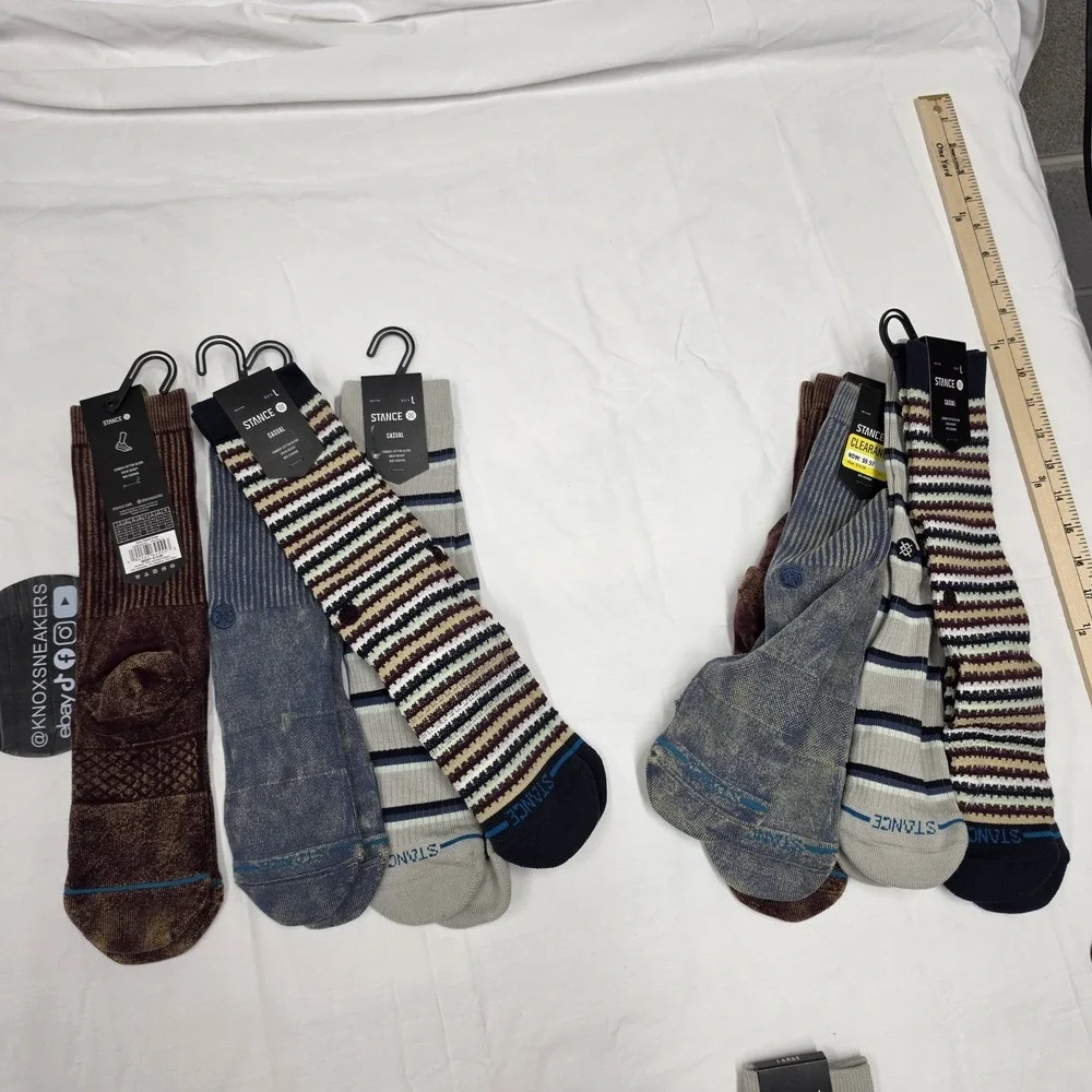 4 PACK Stance Combed Cotton Casual Socks, Mid-Cushion Crew Height LARGE (9-13)
